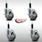 Service Caster 4'' SS Gray Poly Swivel 1'' Expanding Stem Caster Set with Brake, 4PK SCC-SSEX20S414-PPUB-TLB-1-4 - alternate 3